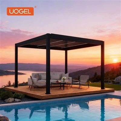 အနက်ရောင် အလူမီနီယမ် Pergola